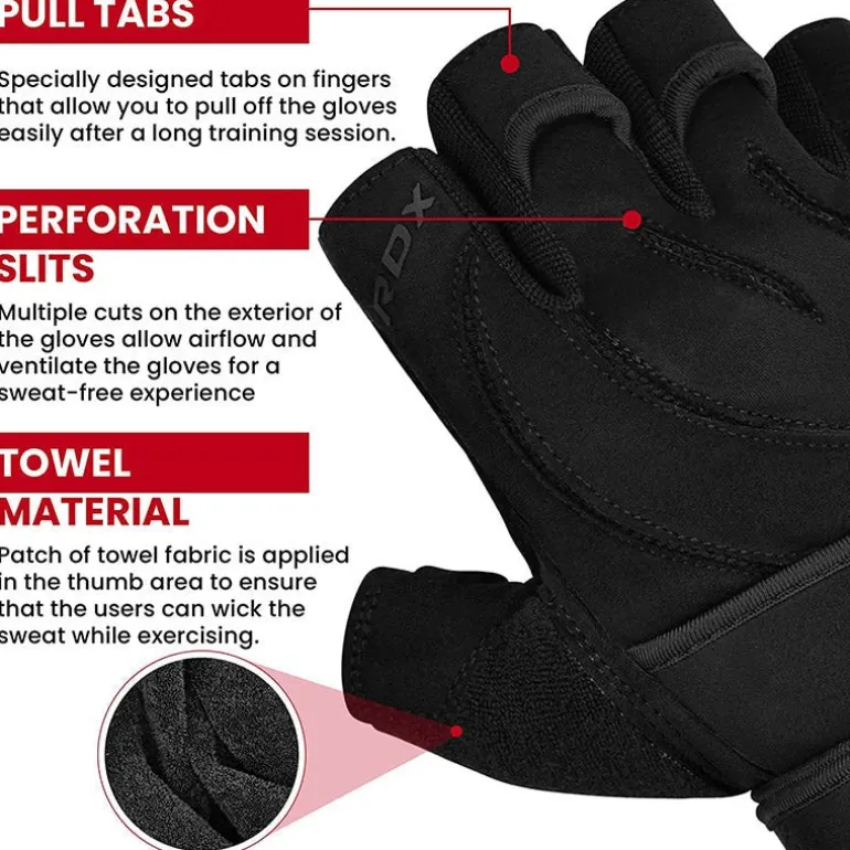 RDX L4 Open Finger Weightlifting Gym Gloves