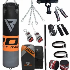 RDX 12O 4ft / 5ft 13-in-1 Heavy Boxing Punch Bag & Mitts Set
