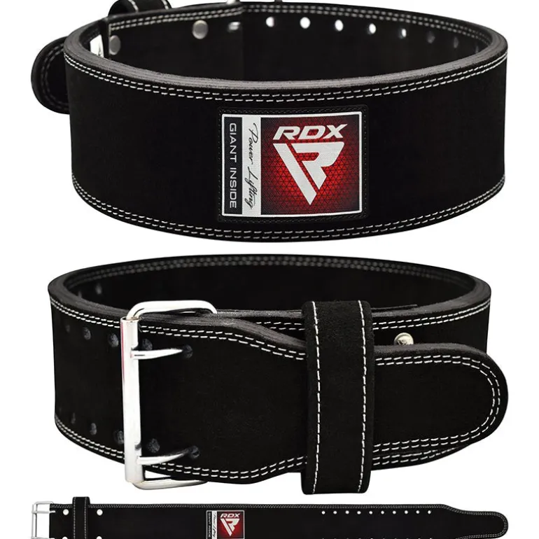 RDX 4PB Suede Leather Black Powerlifting Belt