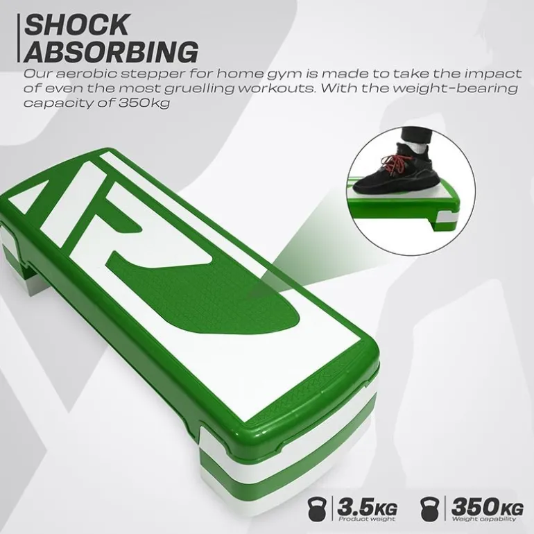 RDX 1P 20cm Aerobic Step Platform with 3 Level Risers 5cm Height Each
