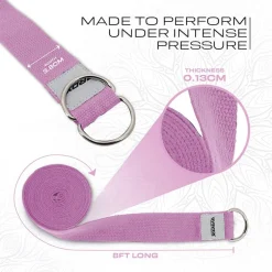 RDX P8 Non-Slip Cotton Yoga Strap with Rust Proof Steel D-Ring Buckle