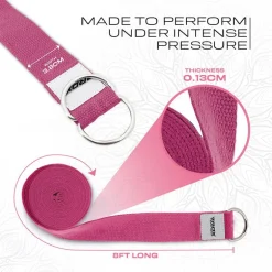 RDX P8 Non-Slip Cotton Yoga Strap with Rust Proof Steel D-Ring Buckle