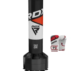 RDX R8 4ft Kids Free Standing Punch Bag Red With Gloves For Training & Workout Set