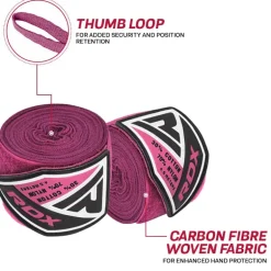 RDX RP 4.5m Pink Women Pro Hand Wraps Tape for Boxing, MMA & Muay Thai