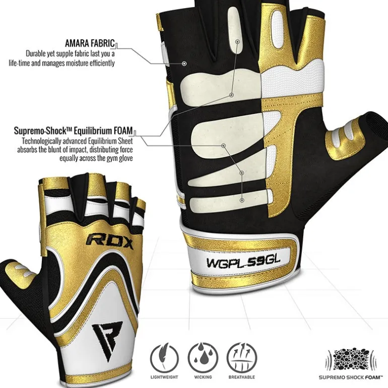 RDX S9 Glaze Leather Gym Gloves