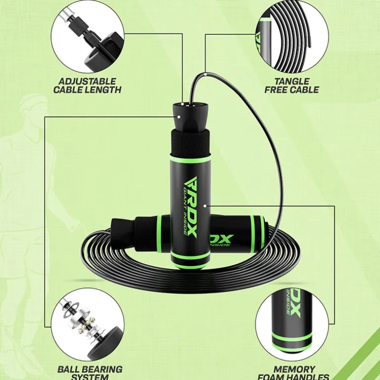 RDX SR Adjustable 10.3ft Non-Slip Memory Foam Soft Handles Skipping Rope
