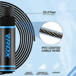 RDX SR Adjustable 10.3ft Non-Slip Memory Foam Soft Handles Skipping Rope