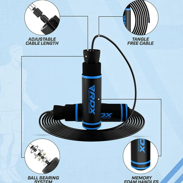 RDX SR Adjustable 10.3ft Non-Slip Memory Foam Soft Handles Skipping Rope
