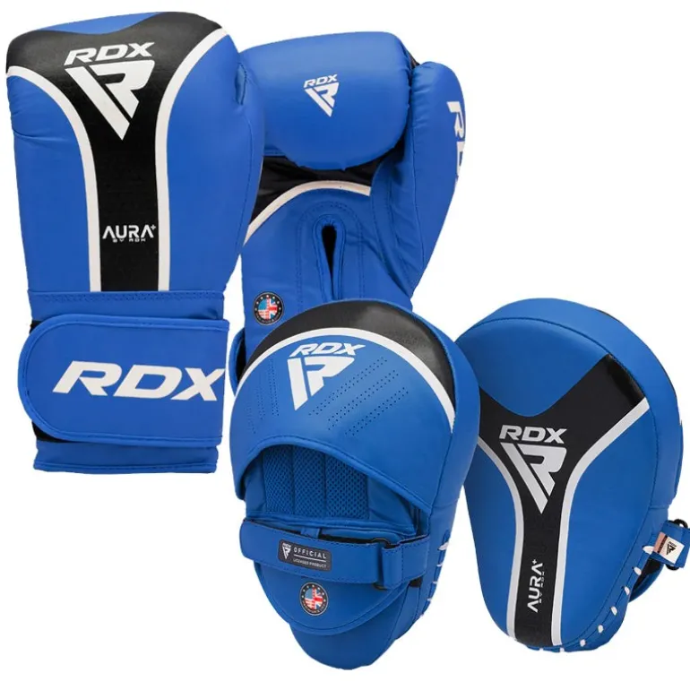 RDX T17 Aura Plus boxing glove with pads bundle