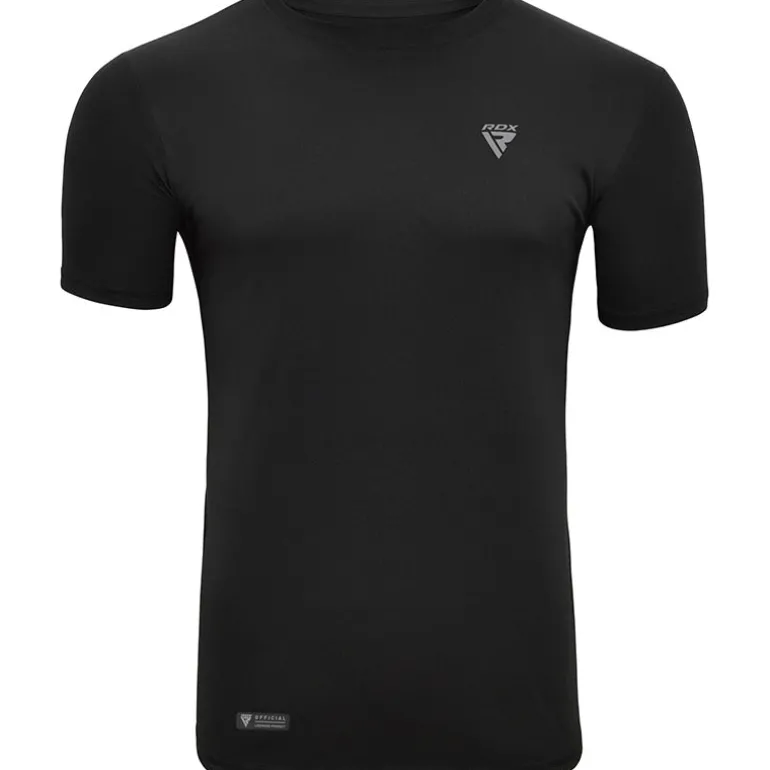 RDX T2 Black Short Sleeves Sweat-Wicking Gym T-Shirt