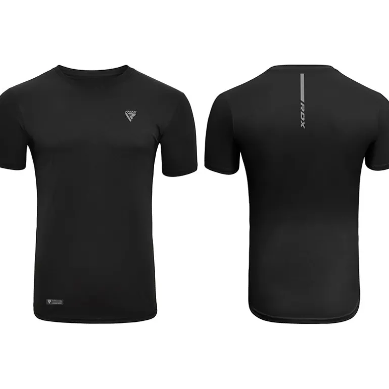 RDX T2 Black Short Sleeves Sweat-Wicking Gym T-Shirt