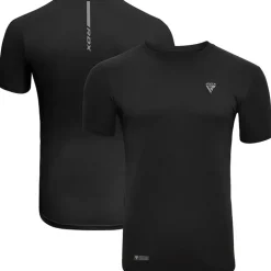 RDX T2 Black Short Sleeves Sweat-Wicking Gym T-Shirt