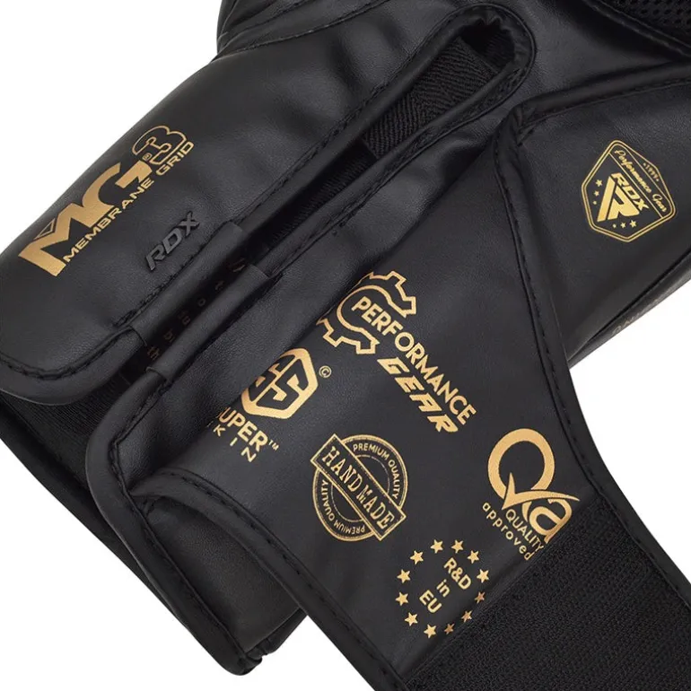 RDX T13 Boxing Gloves & Focus Pads Golden / Black