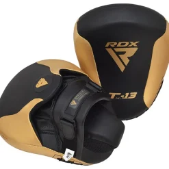 RDX T13 Boxing Gloves & Focus Pads Golden / Black
