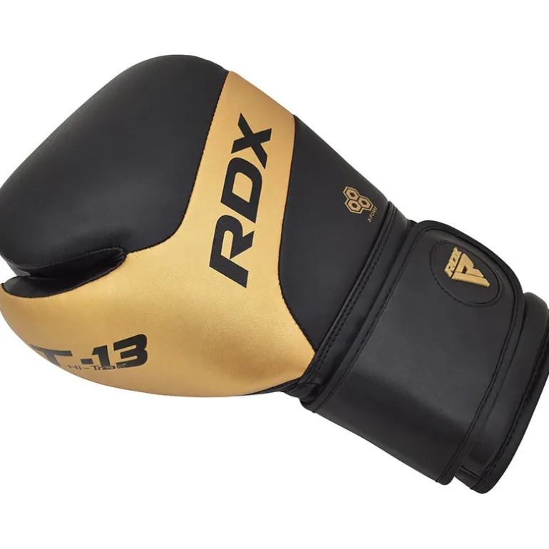 RDX T13 Boxing Gloves & Focus Pads Golden / Black