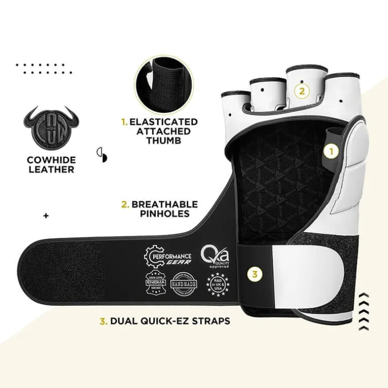 RDX T9 Hearse Leather MMA Gloves