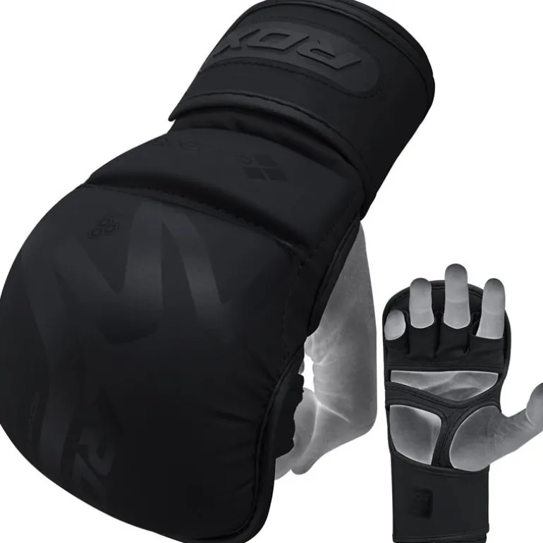 RDX T15 Noir Hybrid Mma Grappling Gloves With Best Knuckle Protection 7oz