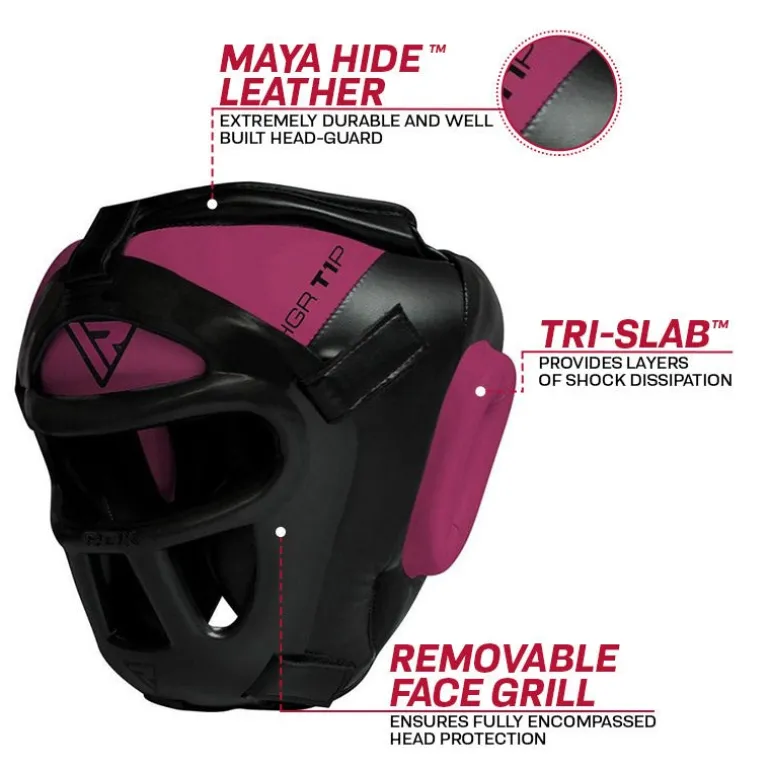 RDX T1 Pink Head Guard with Face Cage