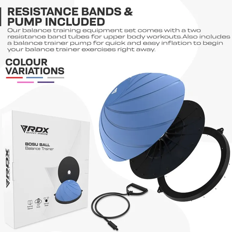 RDX TP Yoga Balance Trainer Half Ball with Resistance Tubes & Air Pump