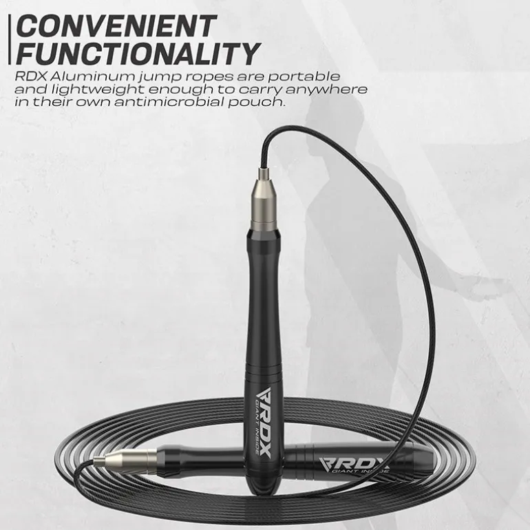 RDX W2 Adjustable 10.3ft Skipping Rope with Non-Slip Aluminum Handles