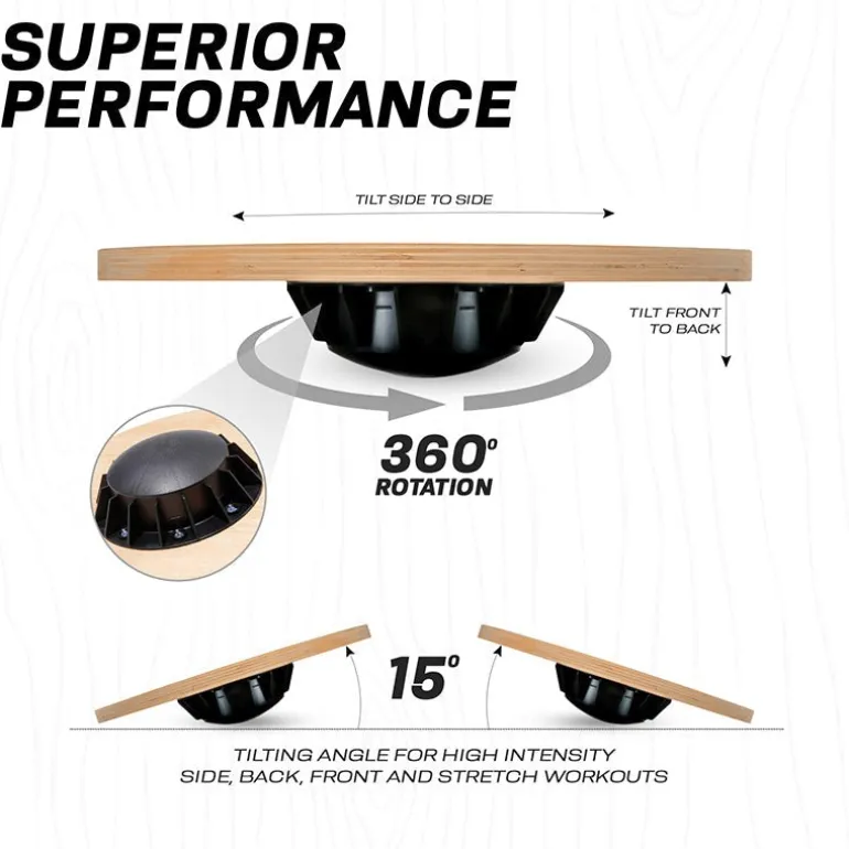 RDX W1 Wooden Wobble Round Balance Board