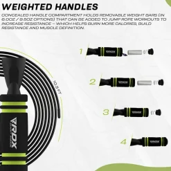 RDX X2 Adjustable 10.3ft Non-Slip Memory Foam Soft Handles Skipping Rope