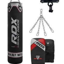 RDX X1 4ft / 5ft 4-in-1 Punch Bag with Mitts & Ceiling Hook Set