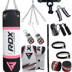 RDX X4 4ft 13-in-1 Heavy Boxing Punch Bag & Mitts Set